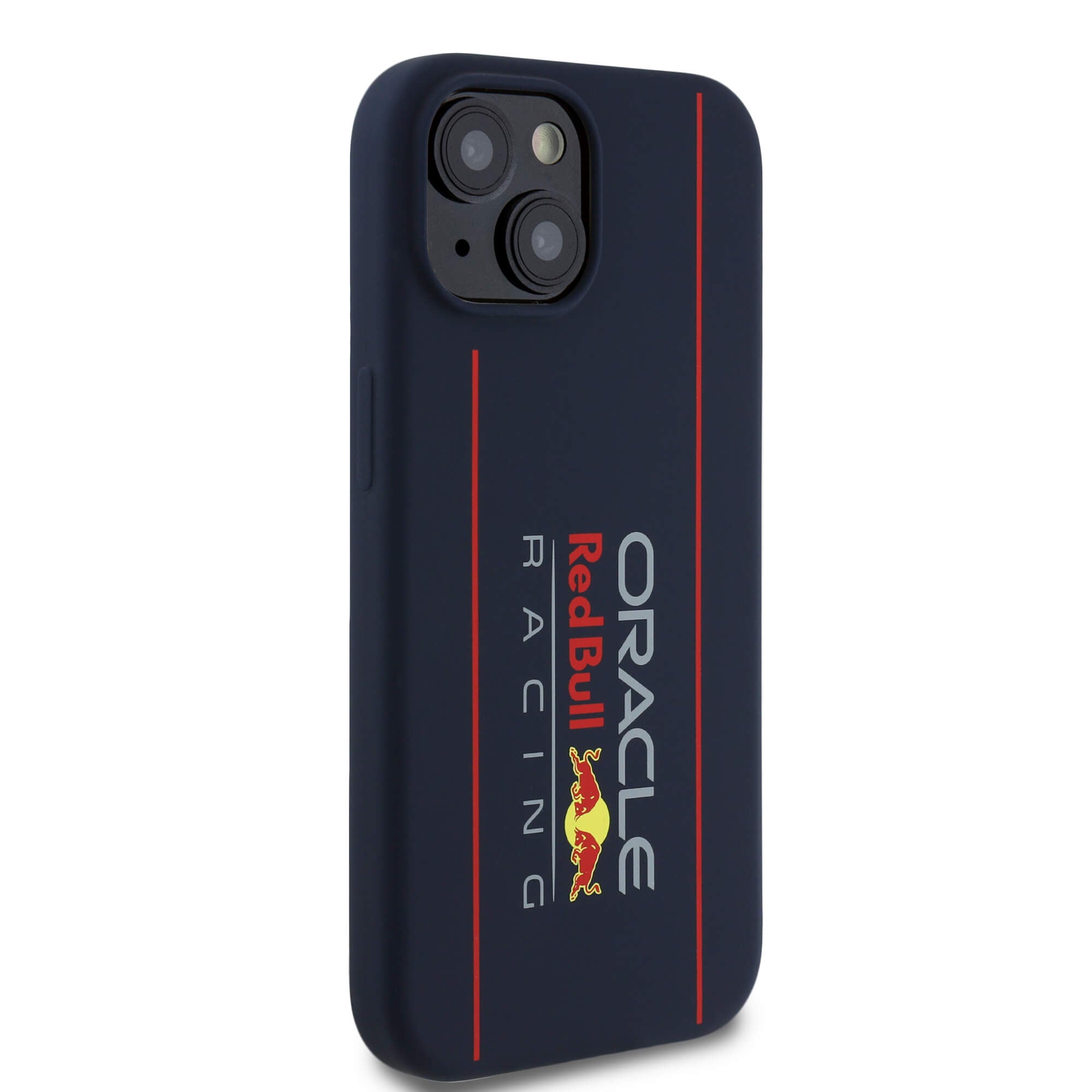 Red Bull iPhone 15 - Silicone Vertical Logo - MagSafe Σκληρή Θήκη με Πλαίσιο Σιλικόνης - Navy - RBHMP15S24SIOLRV
