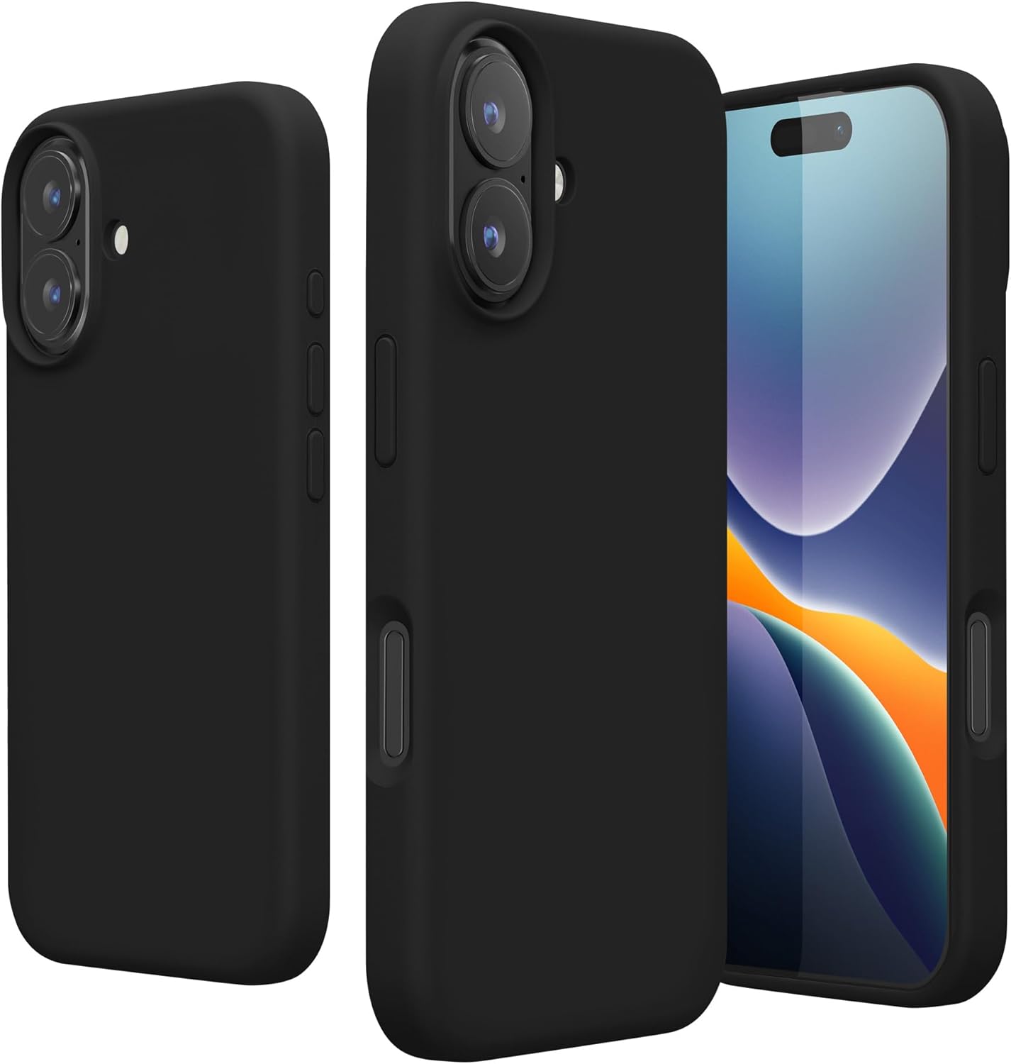 KW iPhone 16 Θήκη Σιλικόνης Rubberized TPU - Black
