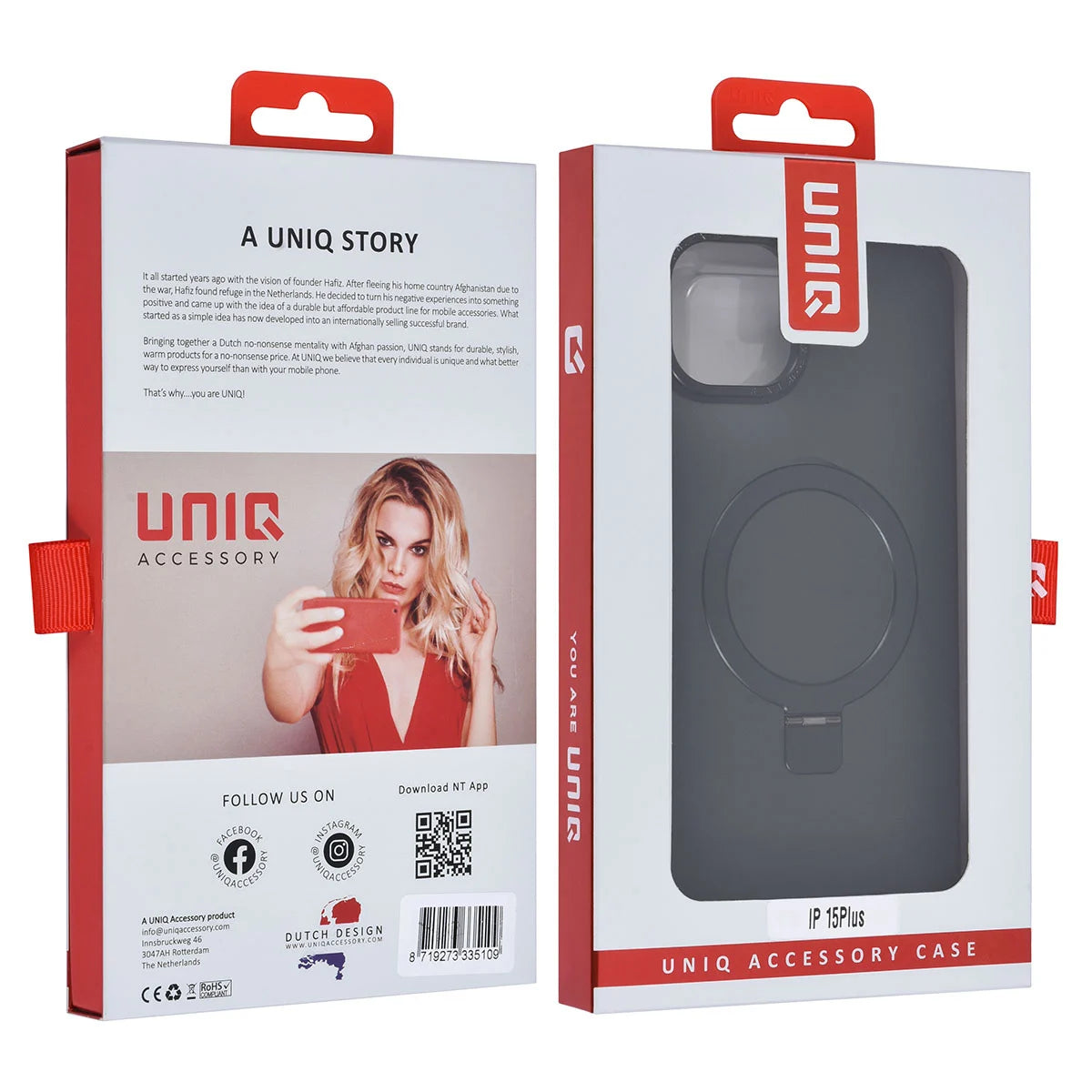 Tuniq iPhone 15 Plus / 14 Plus - MagSafe Σκληρή Θήκη με Δαχτυλίδι Συγκράτησης - Black