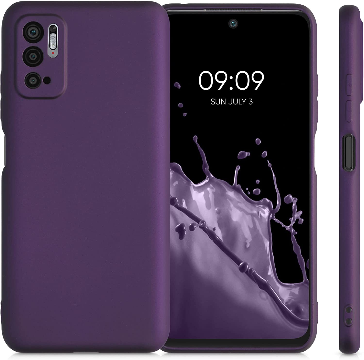 KW Xiaomi Redmi Note 10 5G / Poco M3 Pro 5G Θήκη Σιλικόνης TPU - Metallic Blackberry - 54949.115