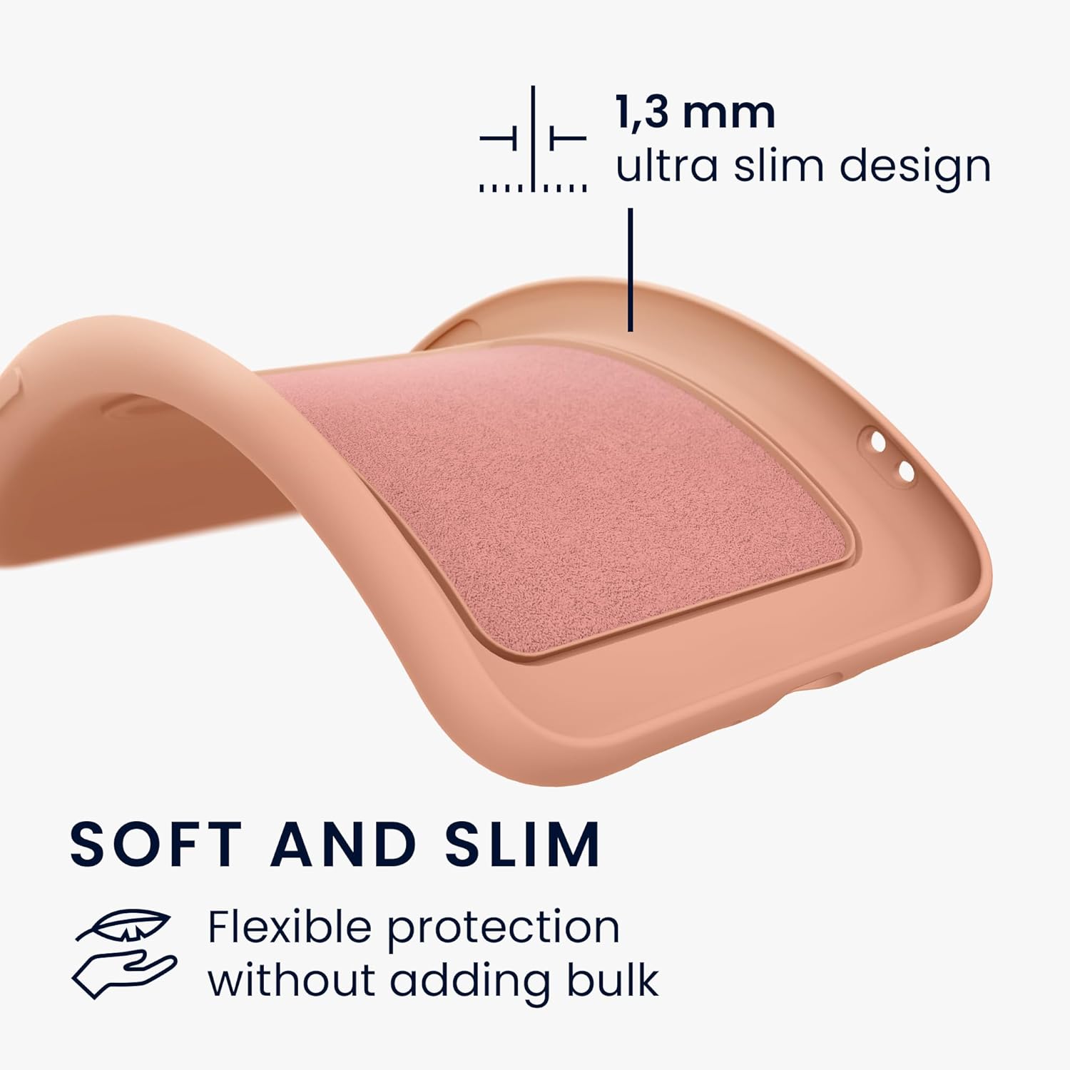 KW iPhone 15 Θήκη Σιλικόνης TPU με Υποδοχή για Κάρτα - Grapefruit Pink