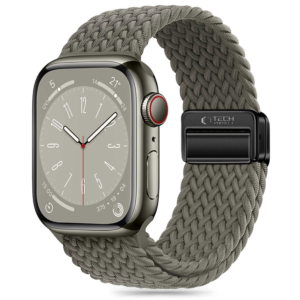 Tech-Protect Λουράκι Apple Watch 8/9/10/11 - SE (1/2/3) - Ultra (1/2/3) – 44/45/46/49mm NylonMag - Olive Grey