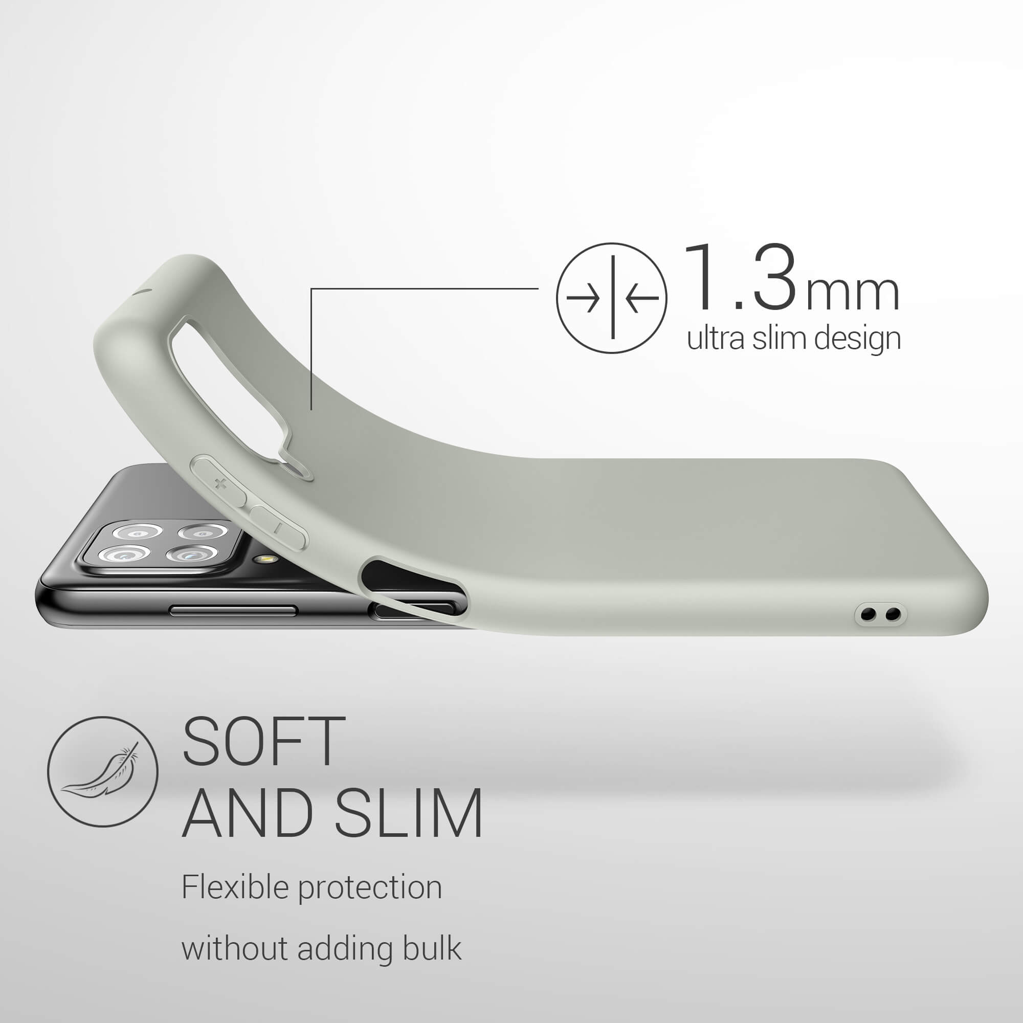 KW Samsung Galaxy A22 4G Θήκη Σιλικόνης TPU - Light Grey Matte - 55493.70