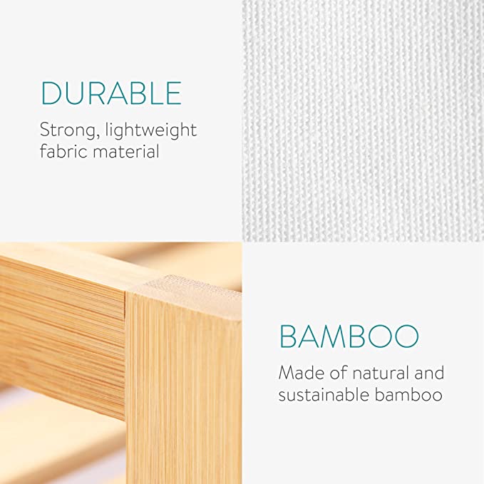 Navaris Διπλό Καλάθι Απλύτων από Μπαμπού - Light Brown - 52554.02