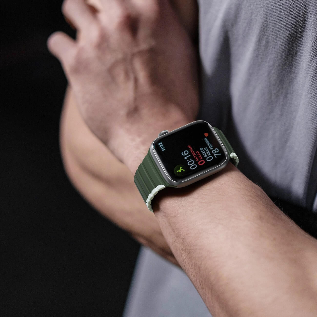 Dux Ducis Λουράκι Apple Watch 2/3/4/5/6/7/8/9/10/11 - SE (1/2/3) - 38/40/41/42mm Magnetic Strap LD Version Μαγνητικό Σιλικόνης - Green