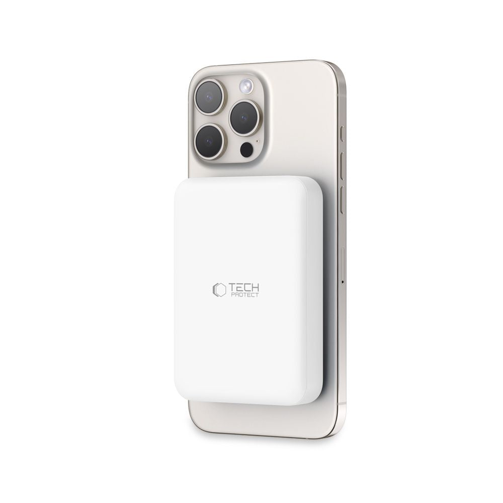 Tech-Protect PB11 Lifemag MagSafe PowerBank Μαγνητικό PowerBank Κινητού 10000 mAh - White