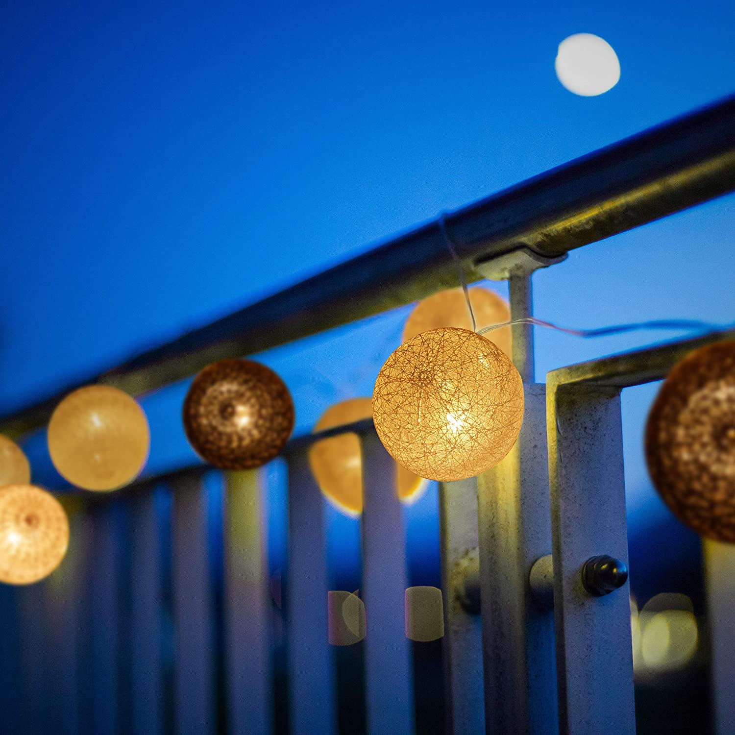 Relaxdays Σετ με 20 Φωτάκια-Μπάλες με Φωτισμό LED - White / Gray / Black - 4052025942878