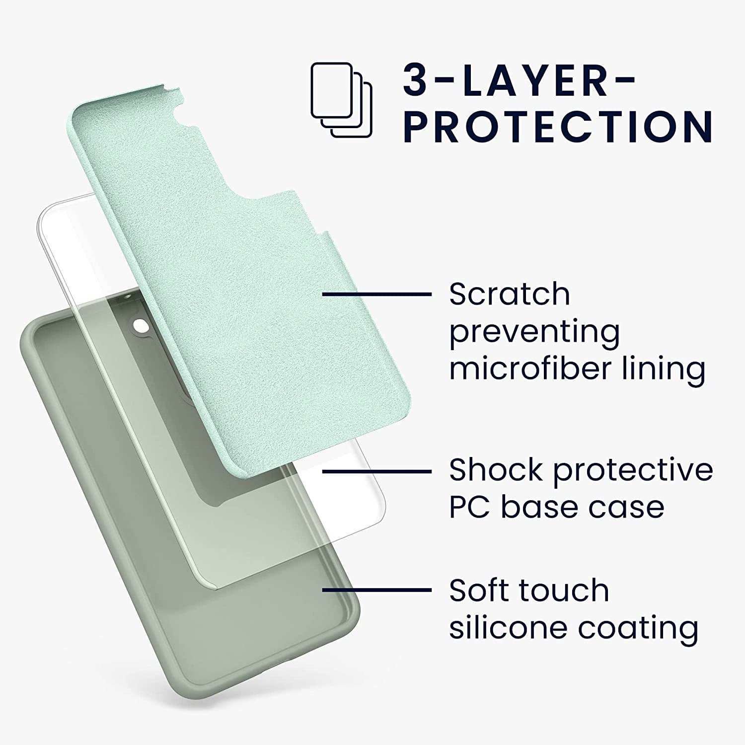 KW Samsung Galaxy S22 Plus Θήκη Σιλικόνης Rubberized TPU - Grey Green - 56761.172