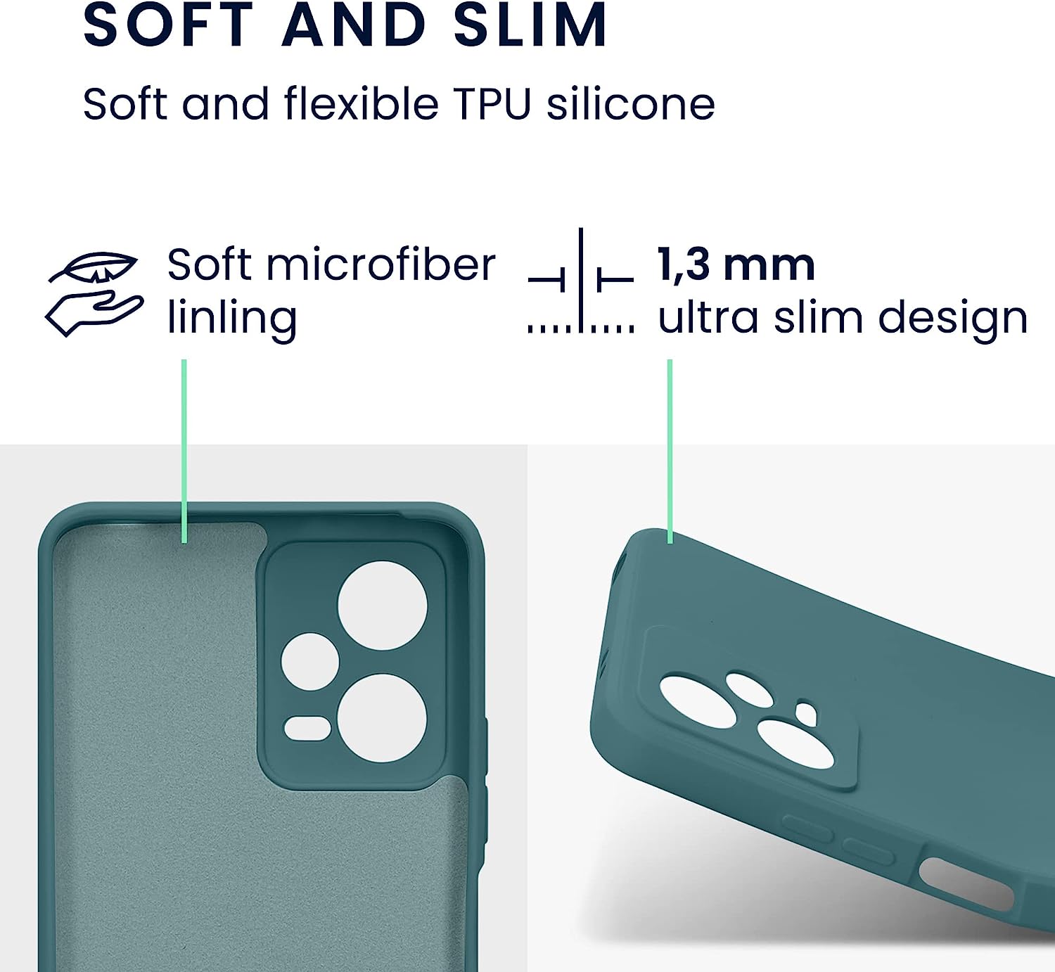 KW Xiaomi Redmi Note 12 5G / Poco X5 5G Θήκη Σιλικόνης Rubberized TPU - Arctic Night - 61169.207