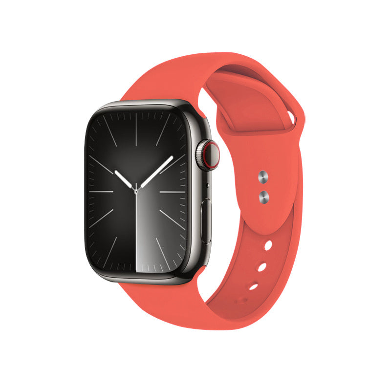Crong Λουράκι Apple Watch 2/3/4/5/6/7/8/9/10/11 - SE (1/2/3) - 38/40/41/42mm Σιλικόνης - Liquid Strap - Coral