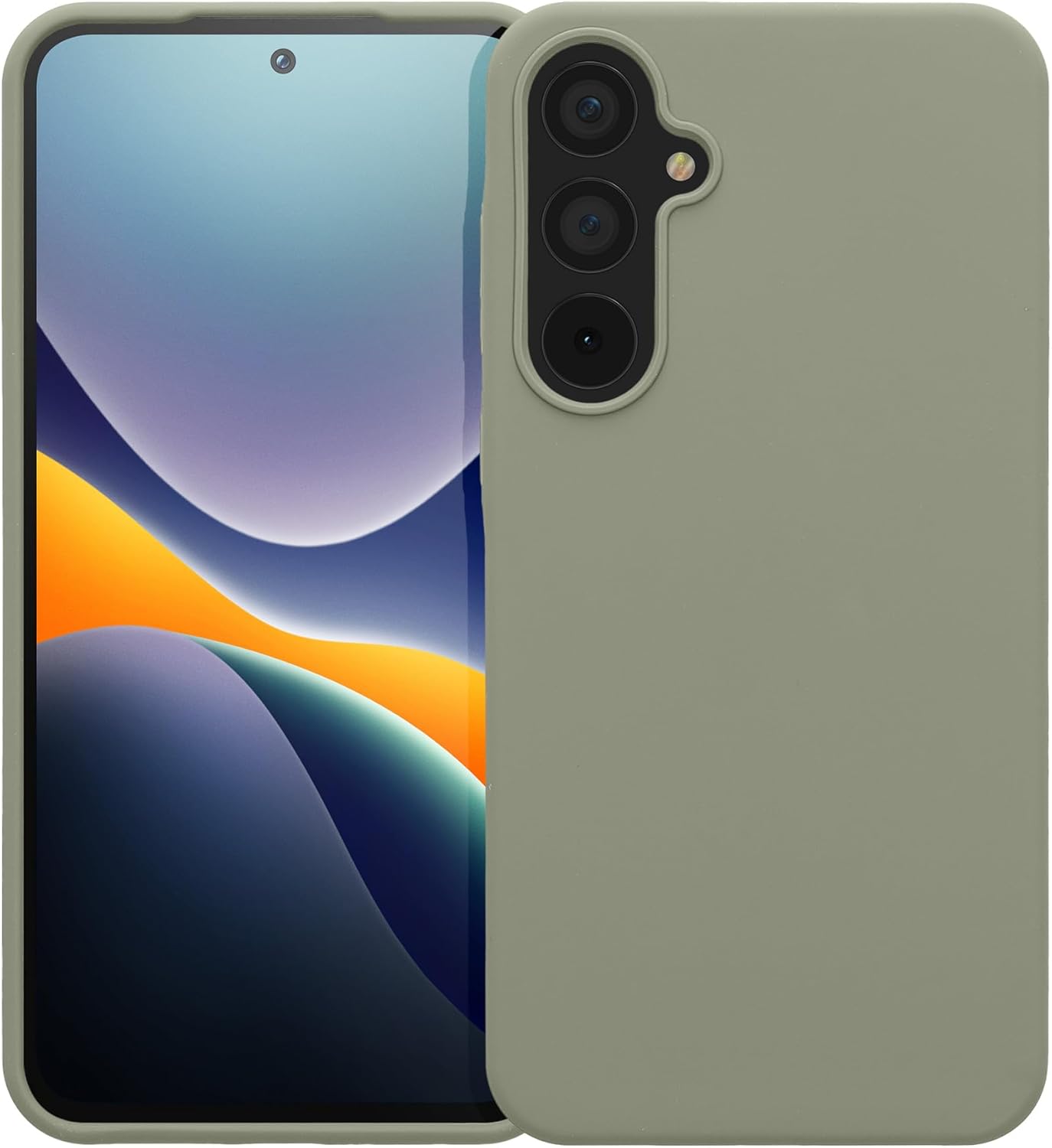 KW Samsung Galaxy A55 5G Θήκη Σιλικόνης Rubberized TPU - Grey Green