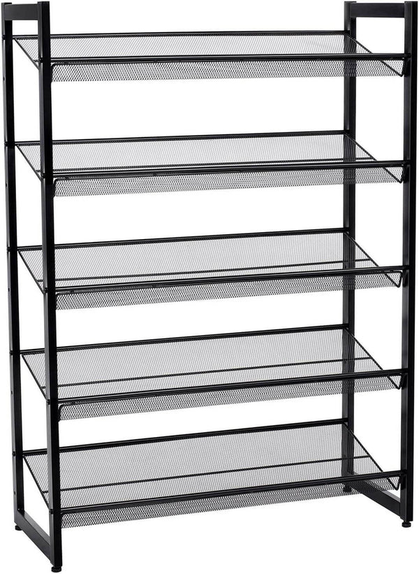 Songmics Μεταλλική Παπουτσοθήκη με 5 Ράφια - Black - LMR005B