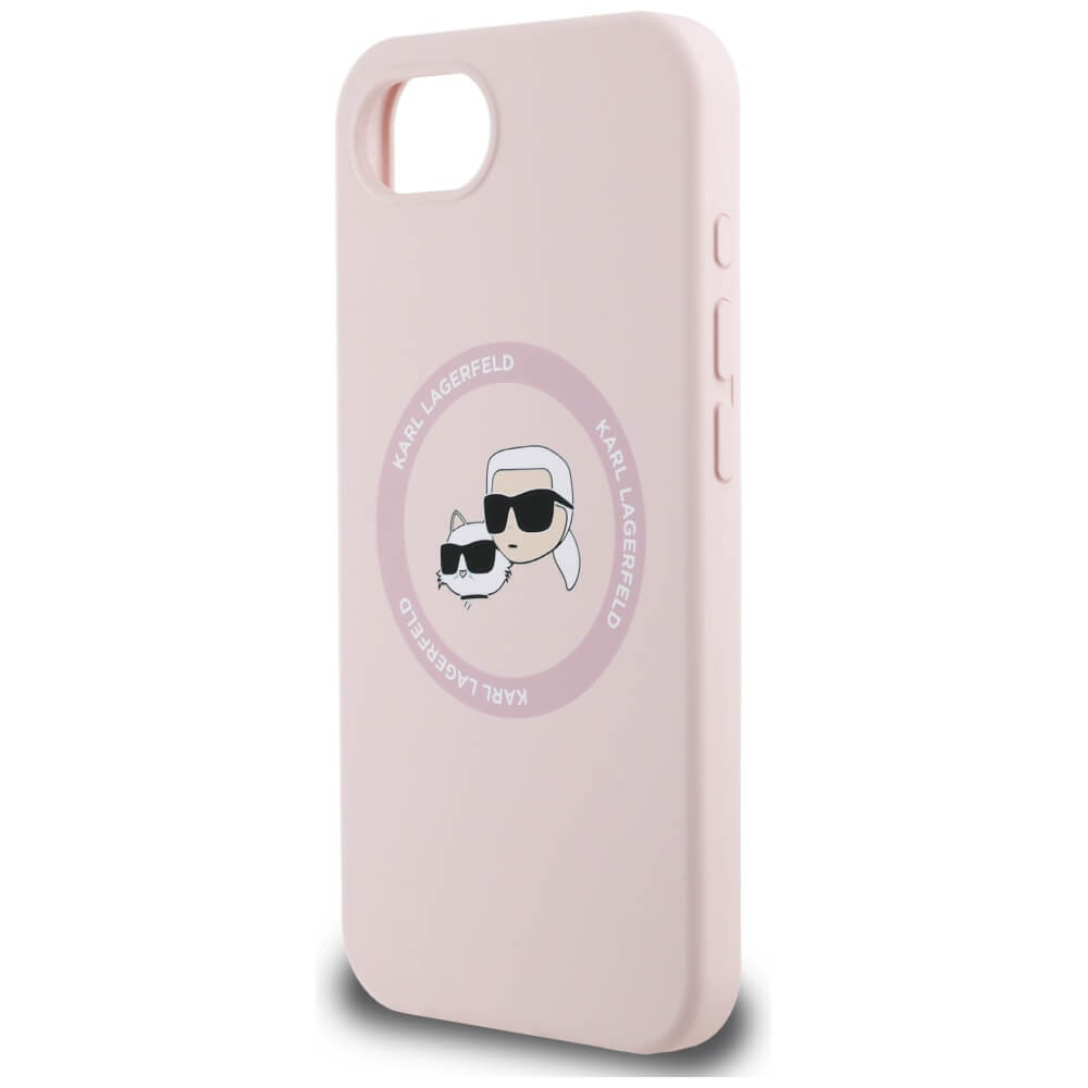 Karl Lagerfeld iPhone 16e - Silicone Karl and Choupette Heads - Θήκη Σιλικόνης με MagSafe - Pink - KLHMPSE4SKCHTCP