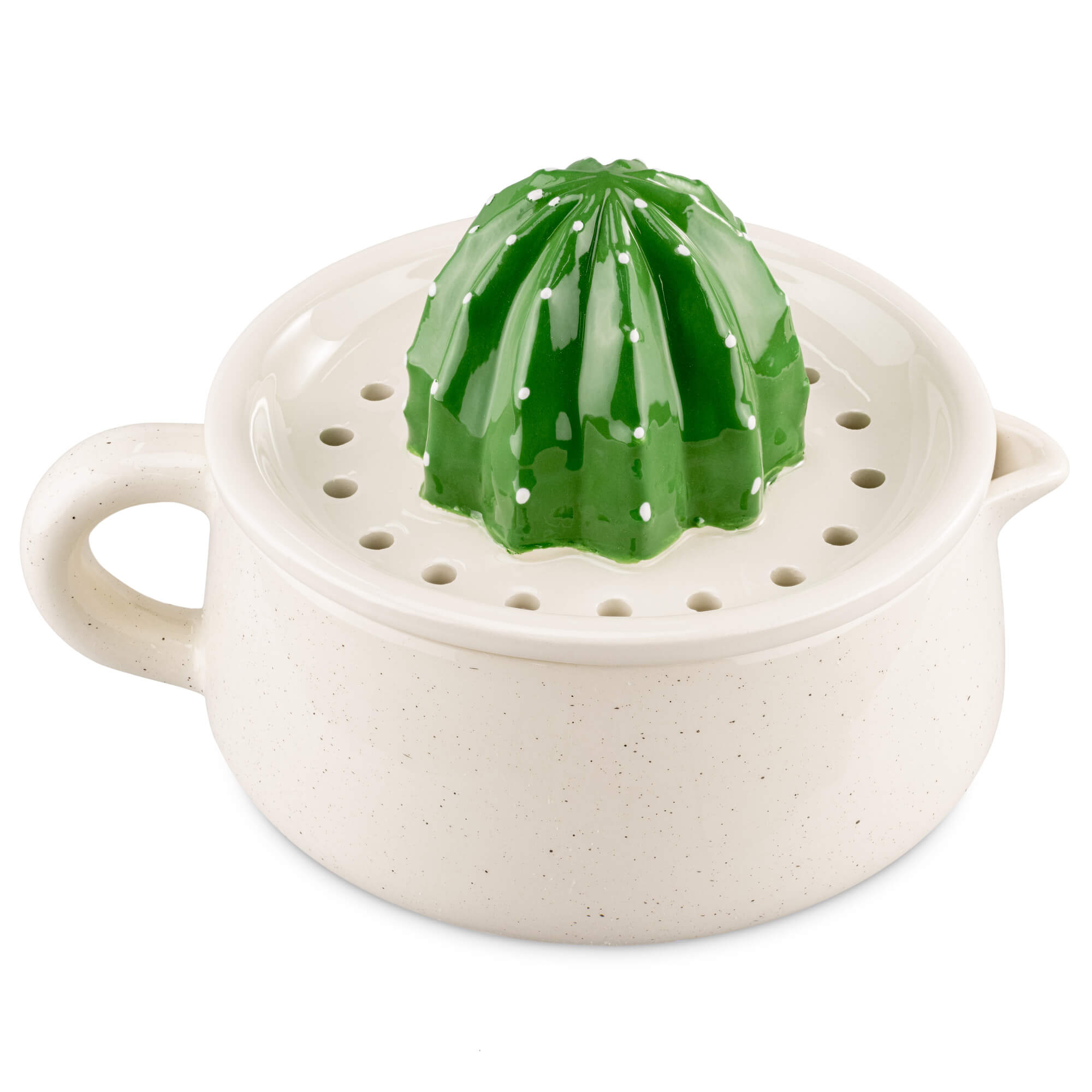 Navaris Κεραμικός Στίφτης - Design Cactus - White / Green - 57148.01