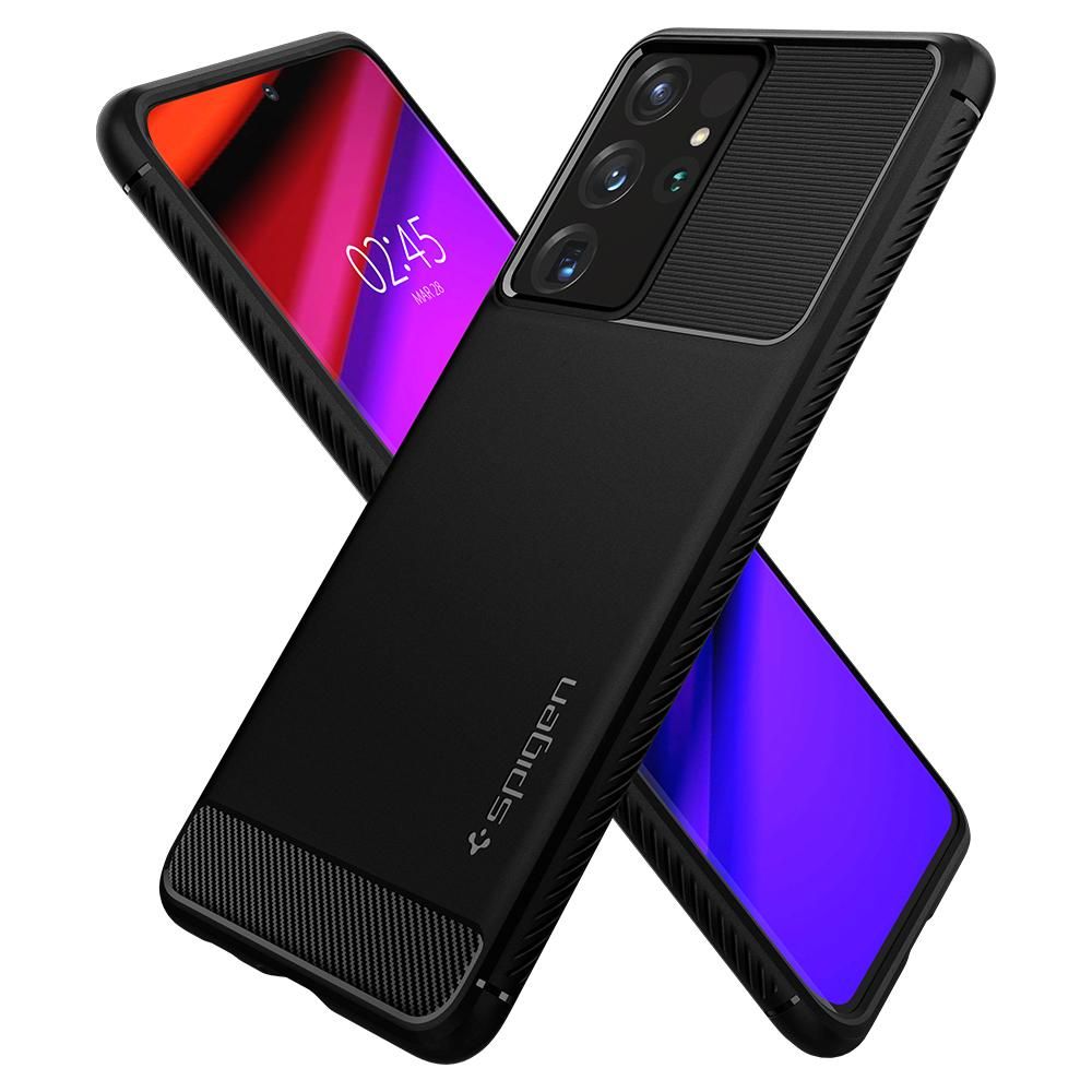 Spigen Samsung Galaxy S21 Ultra Θήκη TPU Rugged Armor - Black Matte