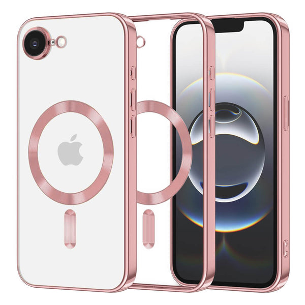 Techsuit iPhone 16e - Luxury Crystal MagSafe - Θήκη Σιλικόνης - Pink - likebrands.gr