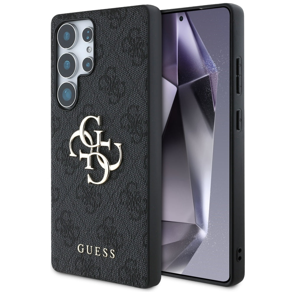 Guess Samsung Galaxy S25 Ultra - 4G Big Metal Logo - Θήκη με Επένδυση Συνθετικού Δέρματος - Black - GUHCS25L4GMGGR