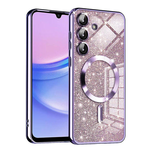 Techsuit Samsung Galaxy A15 4G / A15 5G - Luxury Glitter MagSafe - Θήκη Σιλικόνης - Light Purple - likebrands.gr