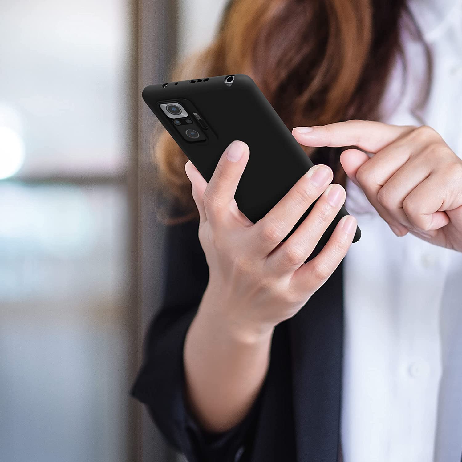 KW Xiaomi Redmi Note 10 Pro Θήκη Σιλικόνης TPU - Matte Black - 54551.47