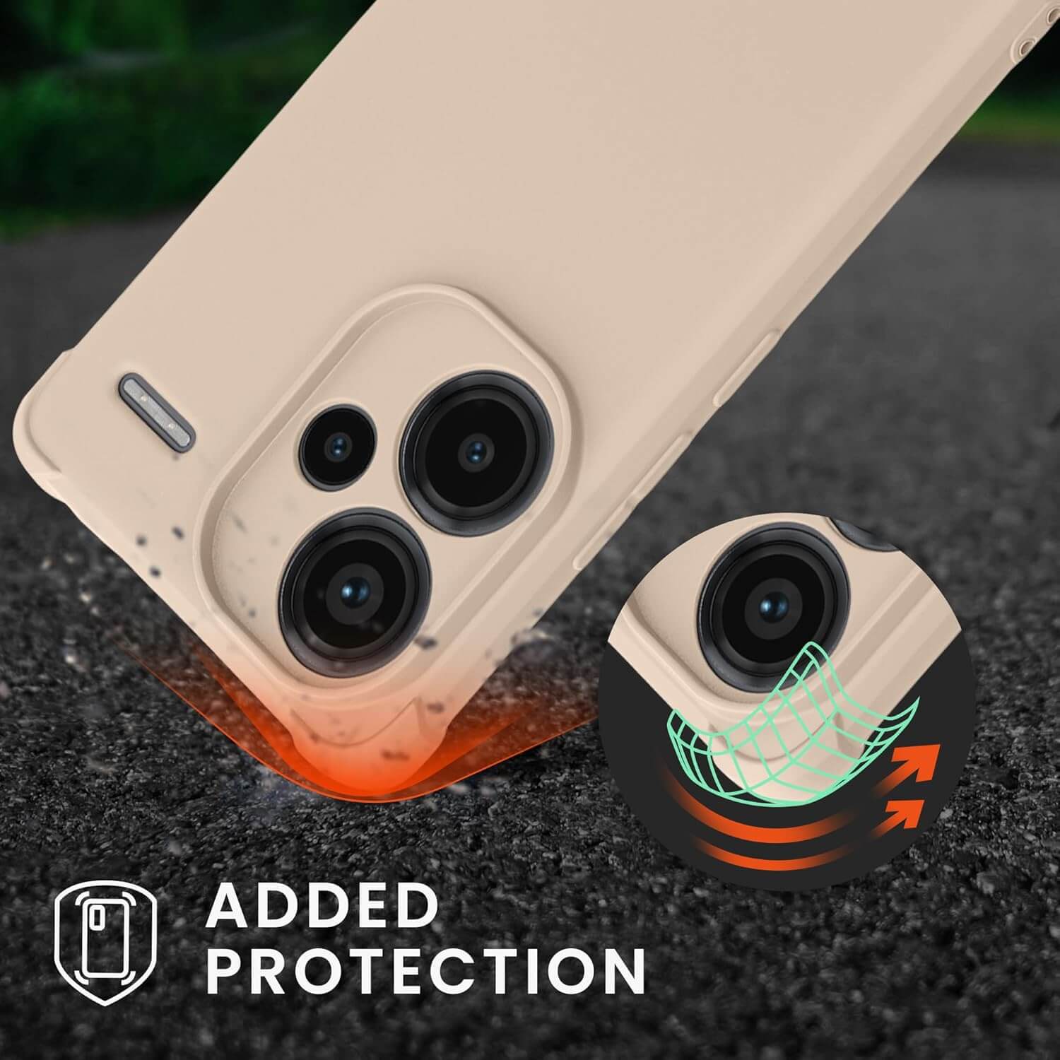 KW Xiaomi Redmi Note 13 Pro+ 5G Θήκη Σιλικόνης TPU με Λουράκι - Cream