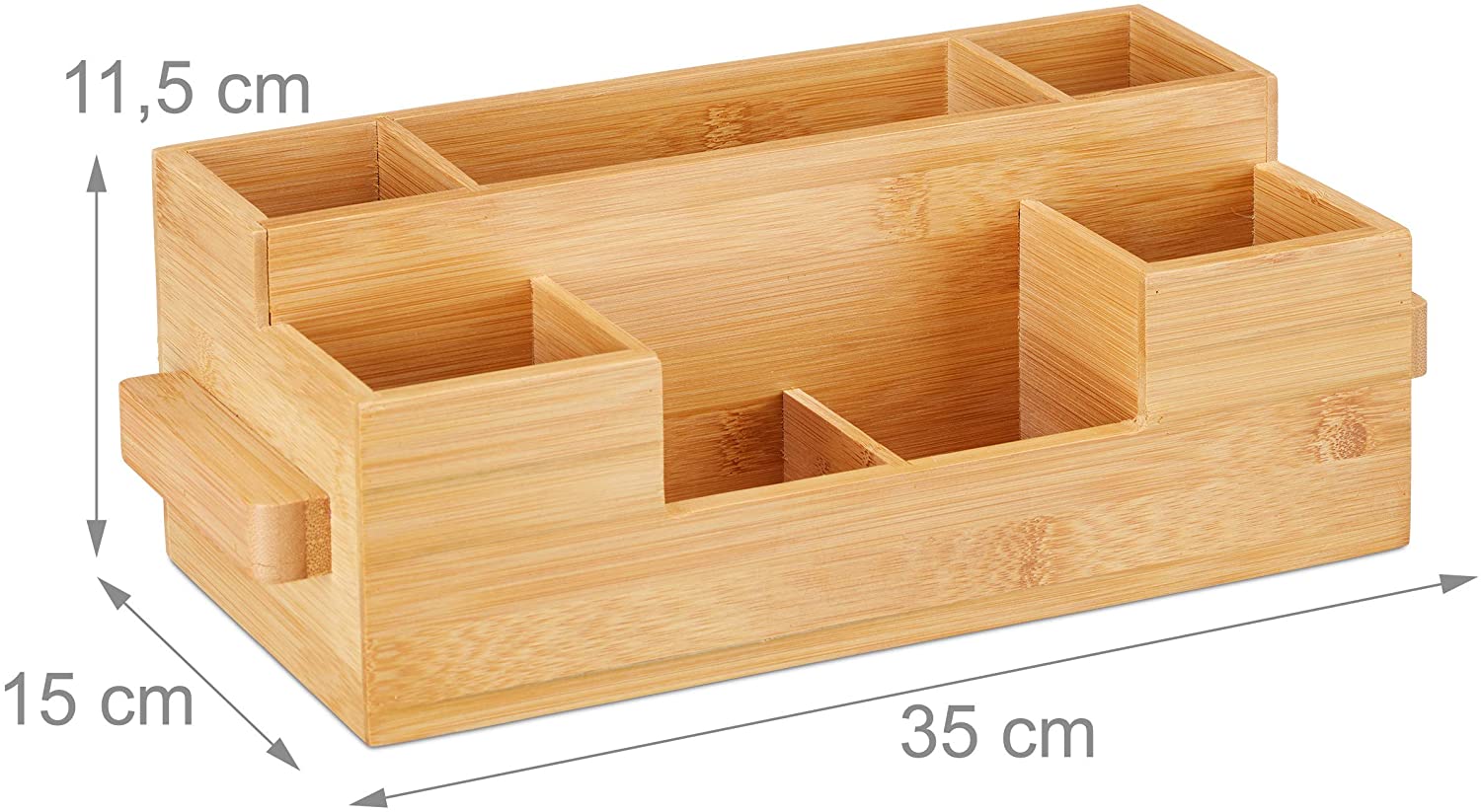 Relaxdays Θήκη για Mαχαιροπήρουνα από Mπαμπού με Xώρο για Xαρτοπετσέτας - Natural - 4052025259532