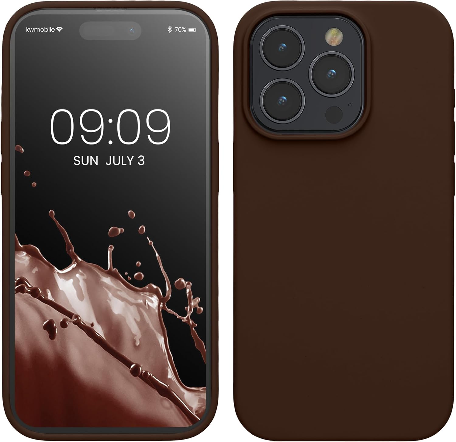 KW iPhone 15 Pro Θήκη Σιλικόνης Rubberized TPU - Chocolate