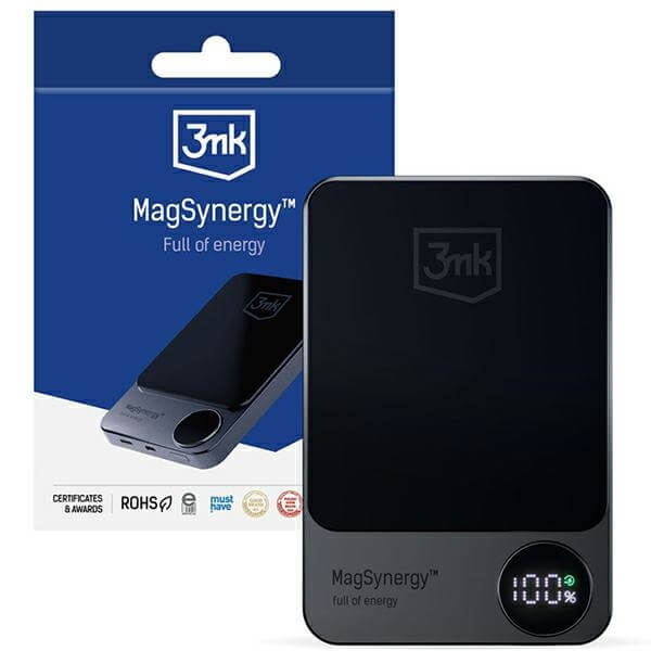 3MK MagSynergy MagSafe PowerBank 10000mAh με καλώδιο Type-C to Type-C - Black
