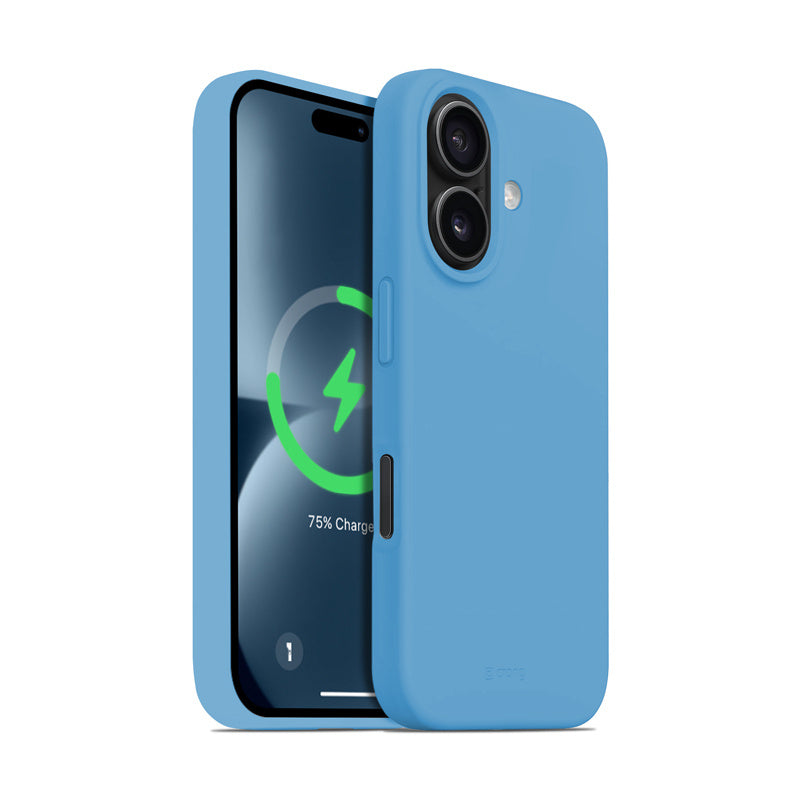 Crong iPhone 16 Color Cover Magnetic - Θήκη Σιλικόνης με MagSafe - Blue
