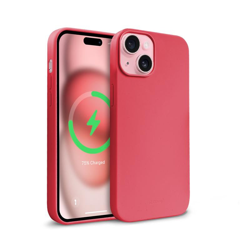 Crong iPhone 15 Plus Color Cover Magnetic - Θήκη Σιλικόνης με MagSafe - Pink