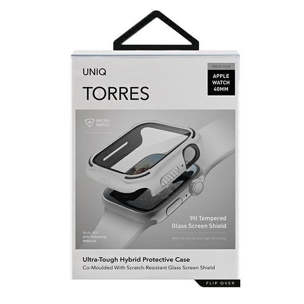 Uniq Θήκη Apple Watch 4 / 5 / 6 / SE / SE 2 40MM Torres με Αντιχαρακτικό γυαλί 9H - Dove White