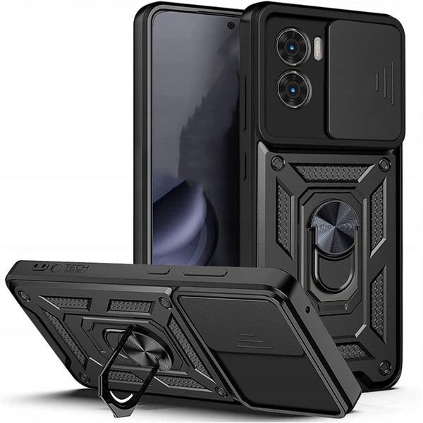 Tech-Protect Xiaomi Poco X7 Pro 5G Camshield Pro Σκληρή Θήκη με Πλαίσιο Σιλικόνης και Δαχτυλίδι Συγκράτησης - Black