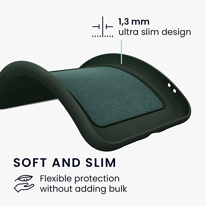 KW iPhone 14 Plus Θήκη Σιλικόνης TPU με Υποδοχή για Κάρτα - Dark Green - 59113.80