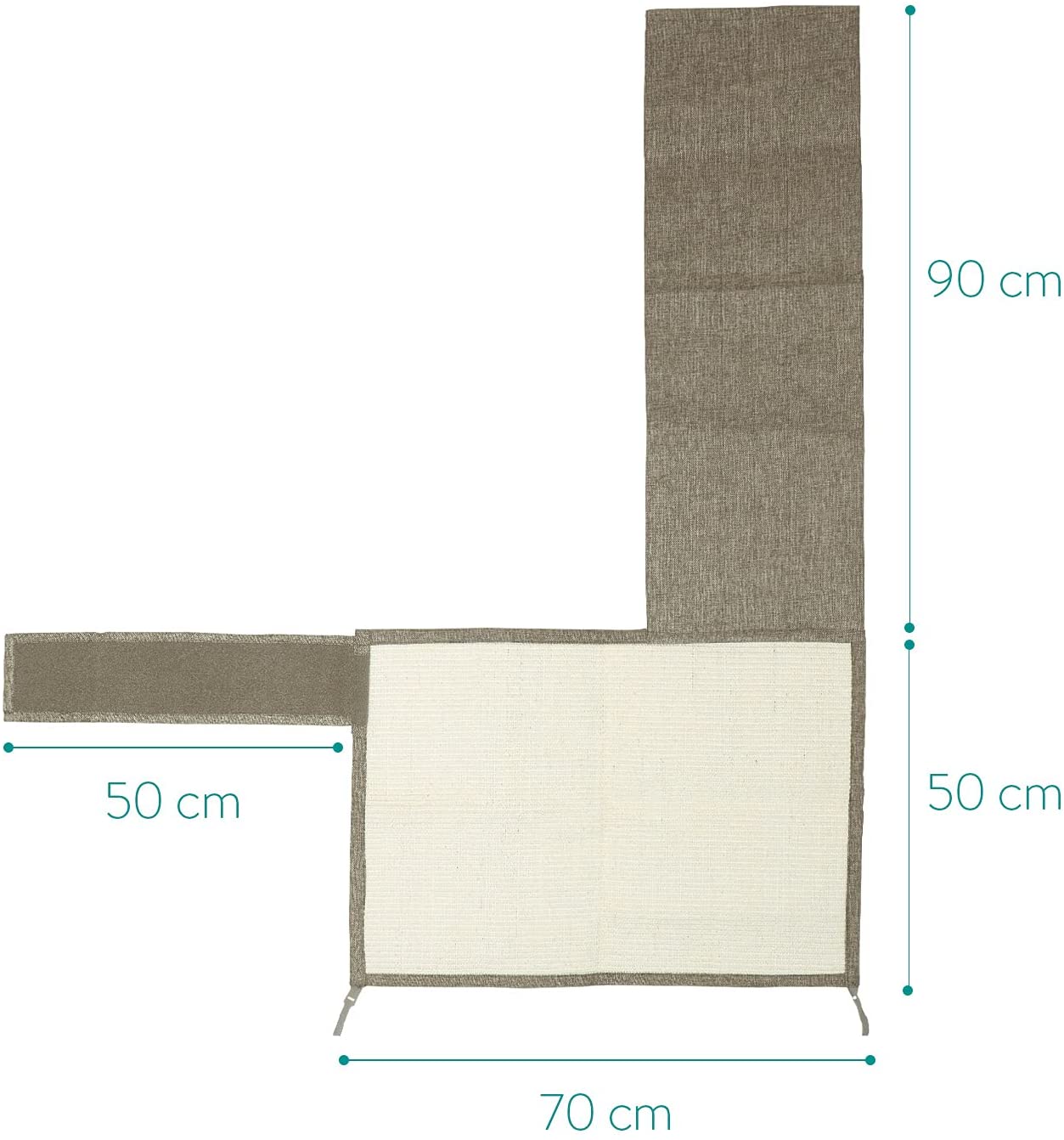 Navaris Scratch Carpet for Side of Sofa Προστατευτικό Καναπέ από Γρατζουνιές Γάτας - Αριστερή Πλευρά - 50 x 70 cm - Light Brown - 47363.02.24