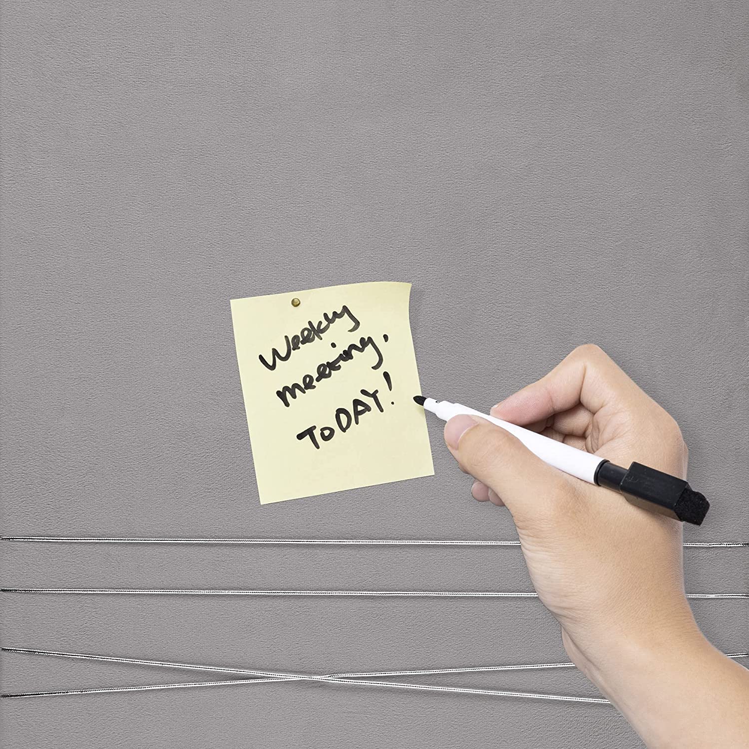 Navaris Πίνακας Ανακοινώσεων από Βελούδο - 70 x 50 cm - Grey - 52630.2.22