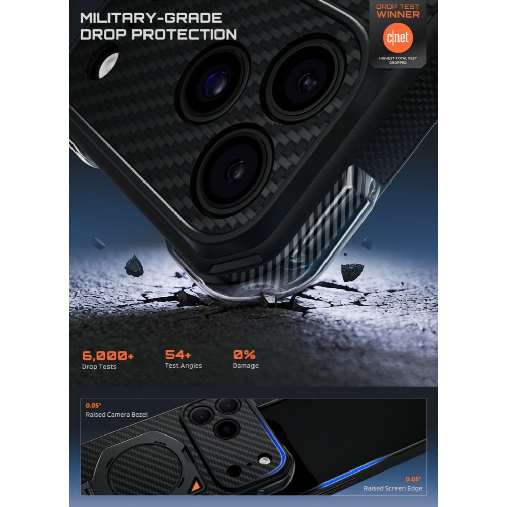 Supcase iPhone 18 Pro Max / iPhone 17 Pro Max - Σκληρή Θήκη με MagSafe και Stand - Aero Mag - Aramid Black