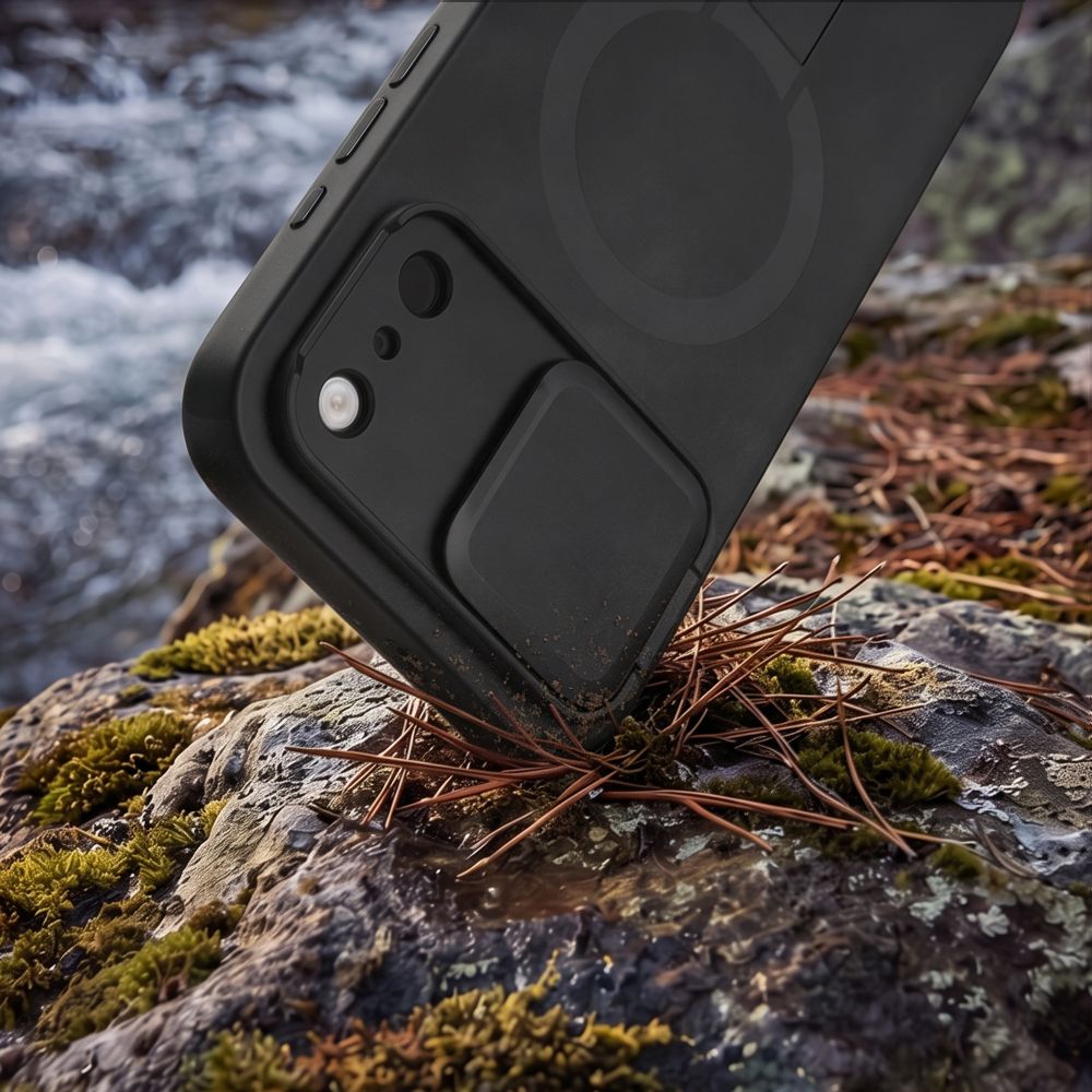 Tech-Protect iPhone 18 Pro / iPhone 17 Pro - Σκληρή Θήκη MagSafe με Ανοιγόμενο Κάλυμμα Κάμερας και Stand - Kevlar Aura MagSafe - Black
