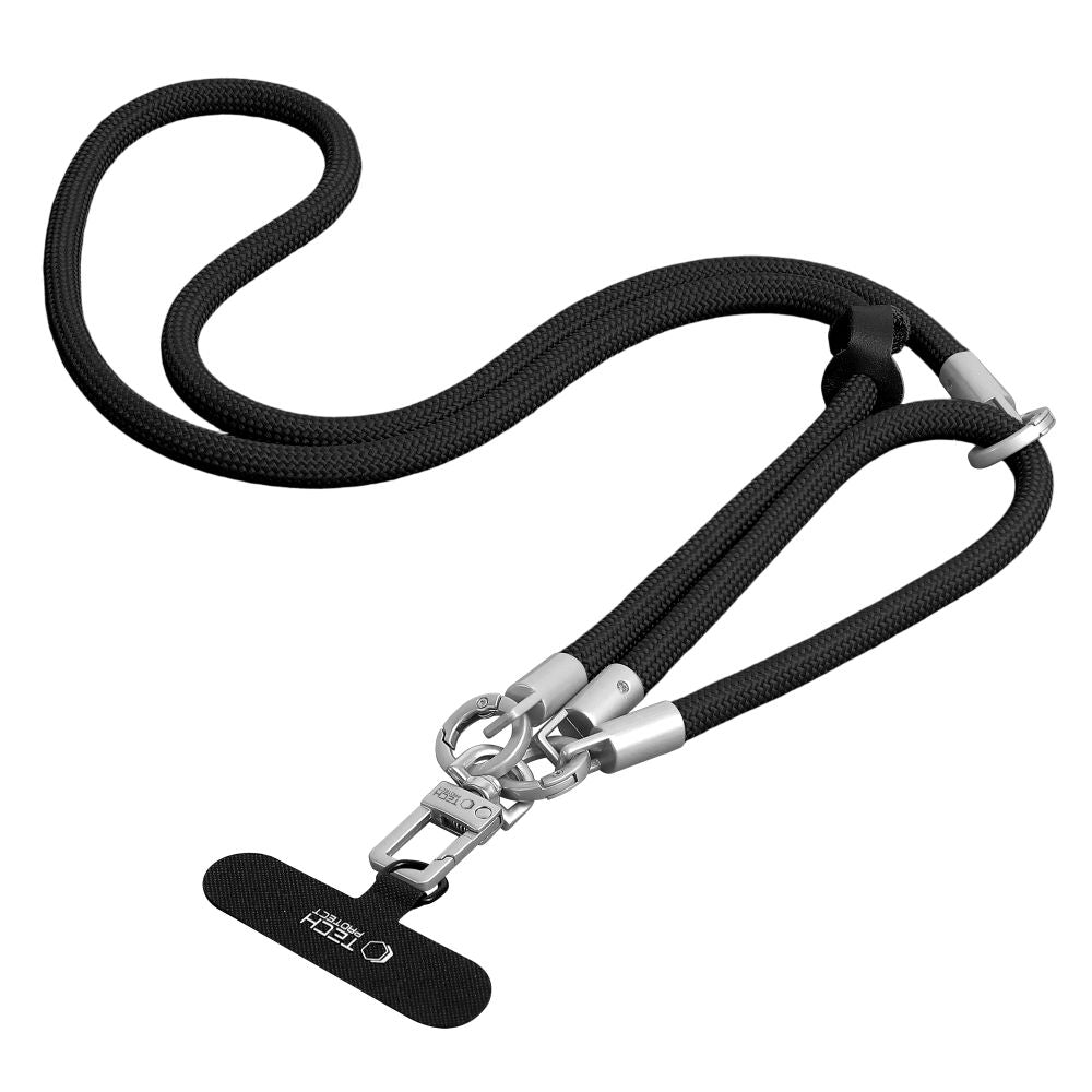 Tech-Protect Universal Λουράκι για Θήκη Κινητού - C10S Rope CrossBody / Wrist Strap - Black / Titanium