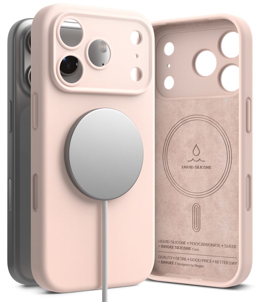 Ringke iPhone 18 Pro Max - Θήκη Σιλικόνης MagSafe - Silicone Magnetic - Pink Sand