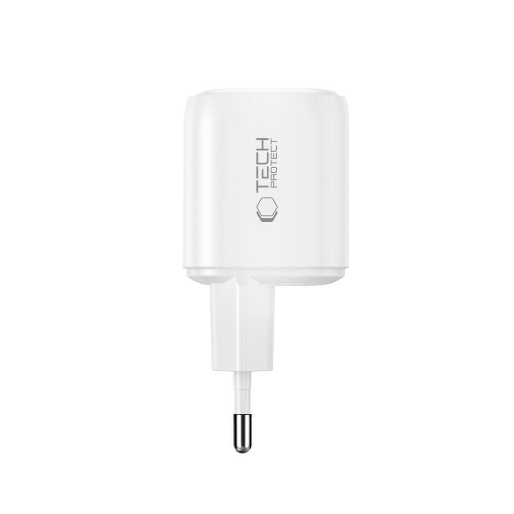 Tech-Protect Οικιακός Φορτιστής PD 3.2 με 1 Θύρα USB και 2 Θύρες Type-C 100W / QC3.0 - NCA100W-GaN - White
