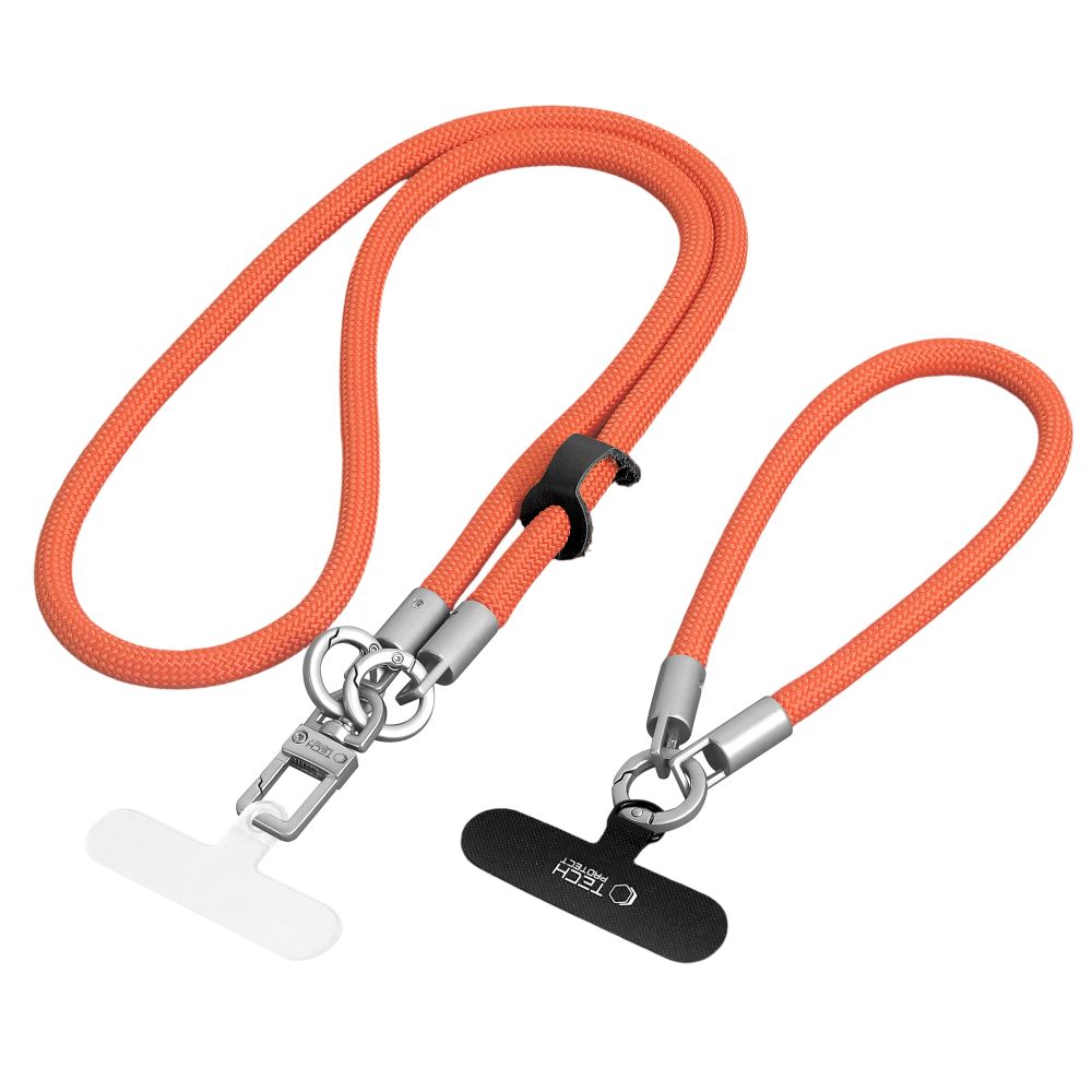 Tech-Protect Universal Λουράκι για Θήκη Κινητού - C10S Rope CrossBody / Wrist Strap - Orange / Titanium