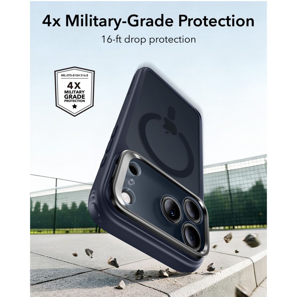 ESR iPhone 18 Pro / iPhone 17 Pro - Σκληρή Θήκη MagSafe με Πλαίσιο Σιλικόνης και Σταντ - Classic Hybrid Kickstand - Frosted Blue