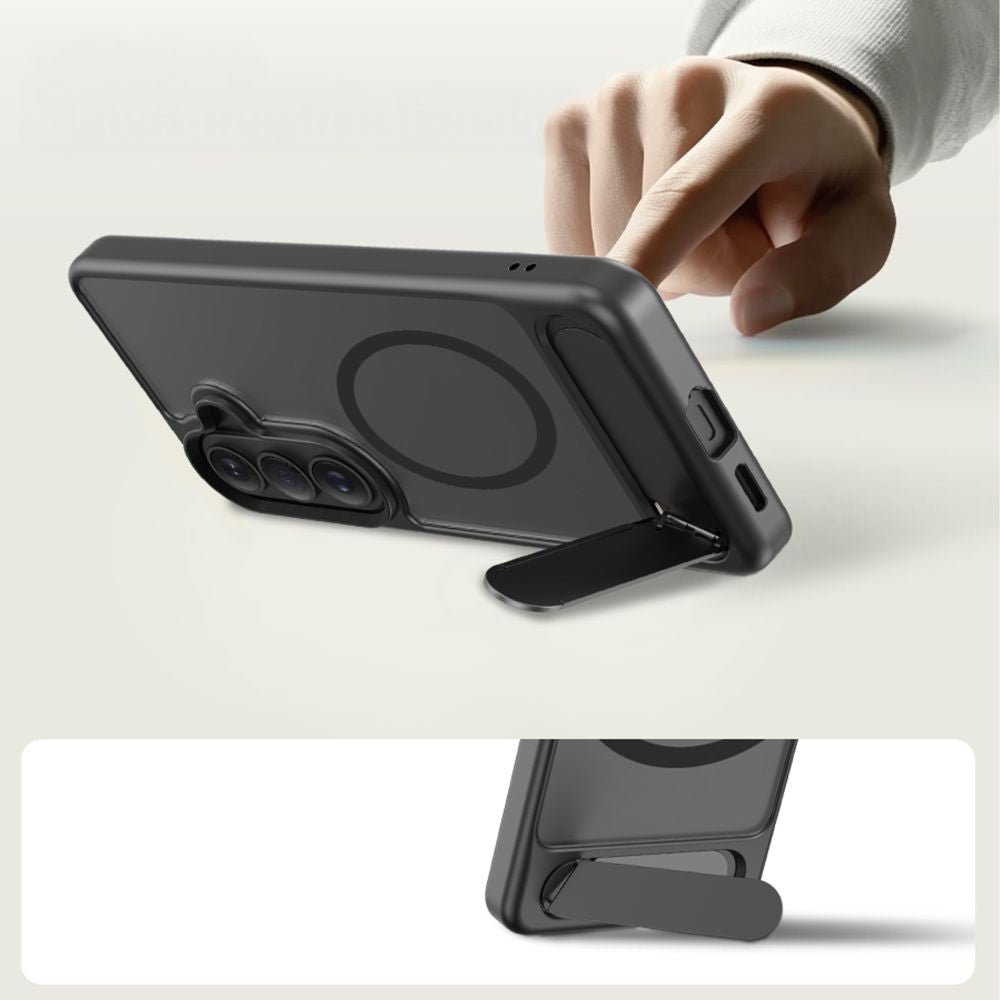 Tech - Protect Samsung Galaxy S26 - Σκληρή Θήκη με Πλαίσιο Σιλικόνης και Σταντ - Magrack MagSafe - Matte Black