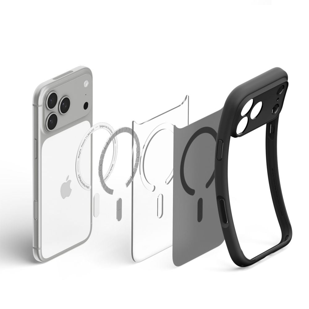 Spigen iPhone 18 Pro / iPhone 17 Pro - Σκληρή Θήκη με Πλαίσιο Σιλικόνης Και MagSafe - Ultra Hybrid Mag - Frost Black