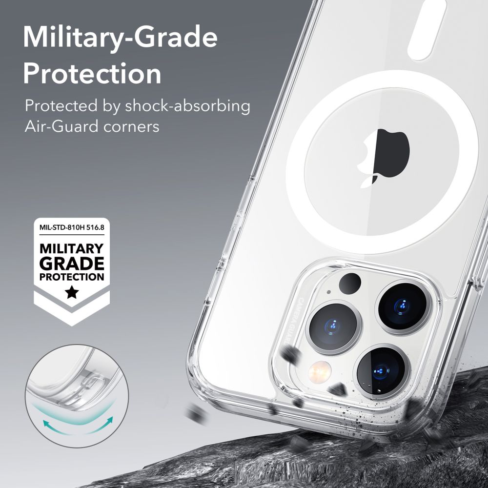 ESR iPhone 14 Pro Max Classic Hybrid Halolock Σκληρή Θήκη με Πλαίσιο Σιλικόνης και MagSafe - Διάφανη