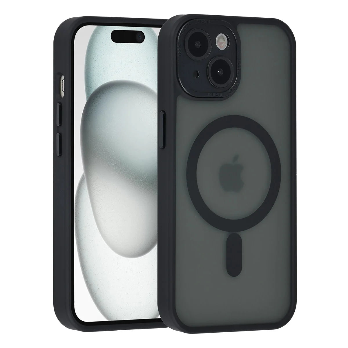 Tuniq iPhone 15 - MagSafe Σκληρή Θήκη με Πλαίσιο Σιλικόνης και Προστασία Καμερών - Μαύρη
