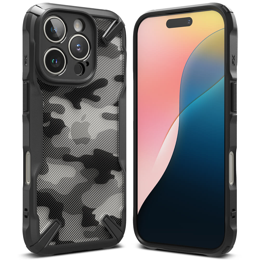 Ringke iPhone 16 Pro Max Fusion X Σκληρή Θήκη με Πλαίσιο Σιλικόνης - Camo Black