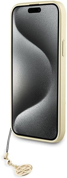 Guess iPhone 15 Pro Max - 4G Charms Collection Θήκη με Επένδυση Συνθετικού Δέρματος - Grey - GUHCP15XGF4GGR