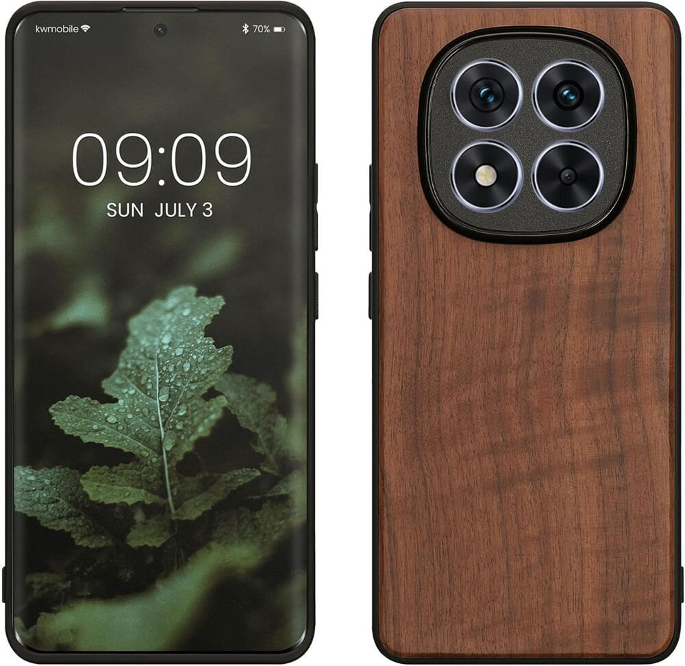 KW Xiaomi Redmi Note 14 Pro+ 5G Θήκη από Φυσικό Ξύλο - Dark Brown
