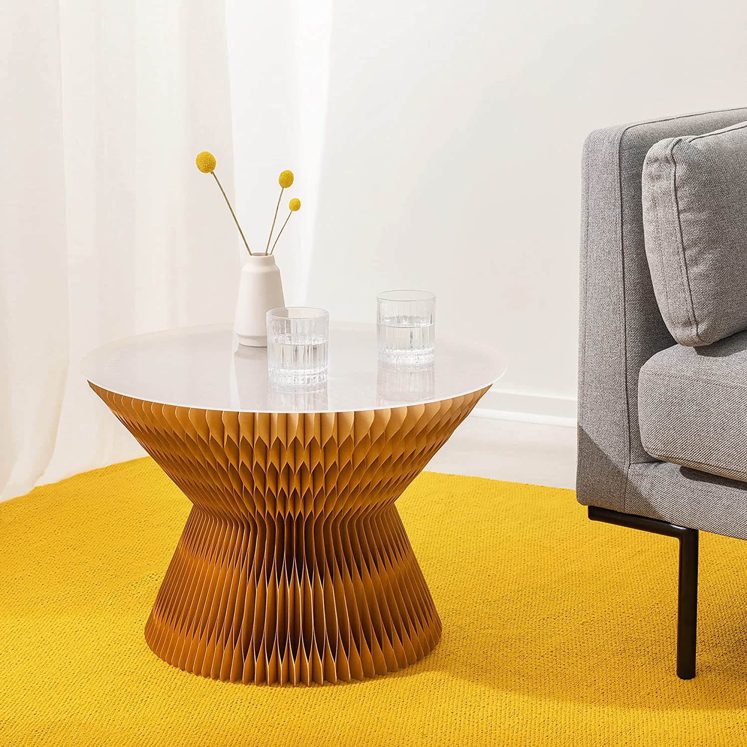 Navaris Πτυσσόμενο Διακοσμητικό Τραπέζι από Χαρτόνι - Brown - 54653.05