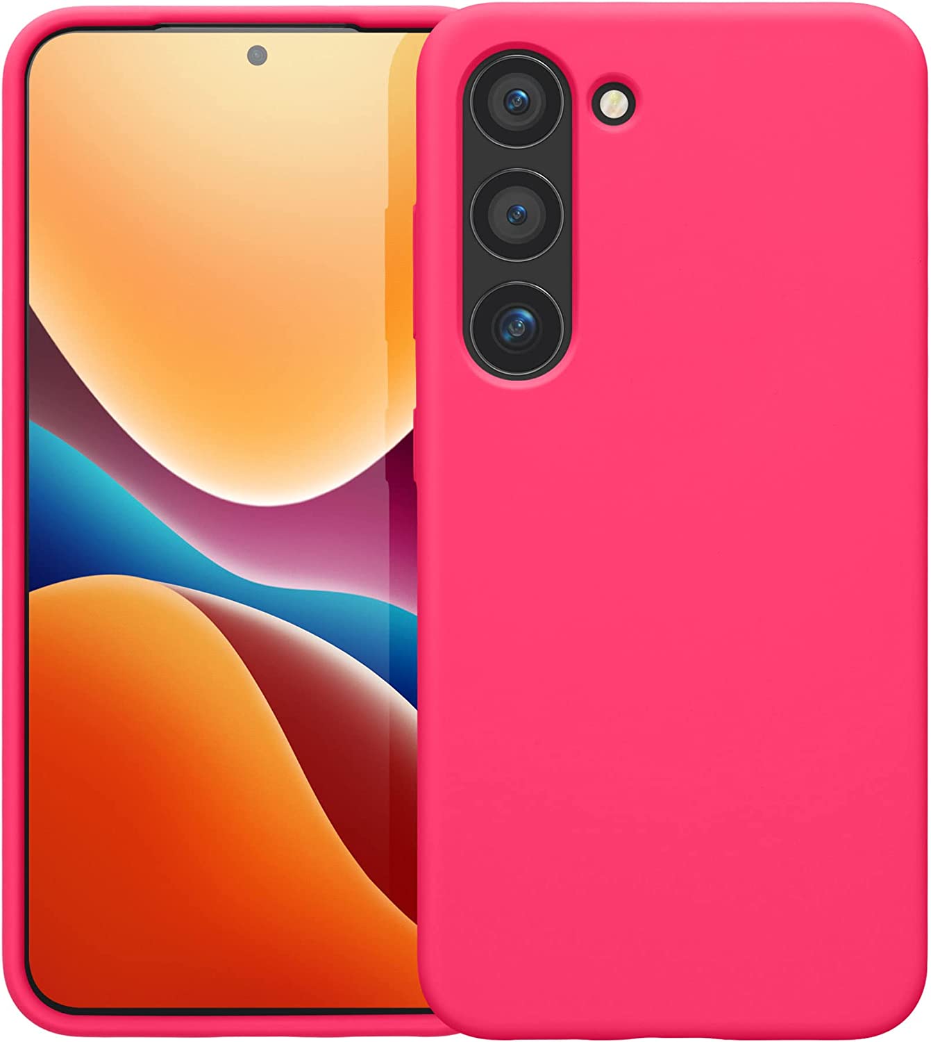 KW Samsung Galaxy S23 Θήκη Σιλικόνης Rubberized TPU - Neon Pink - 60273.77